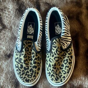 Vans Kids Zebra and Leopard Print Sneakers